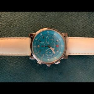 Michele watch - white patent strap